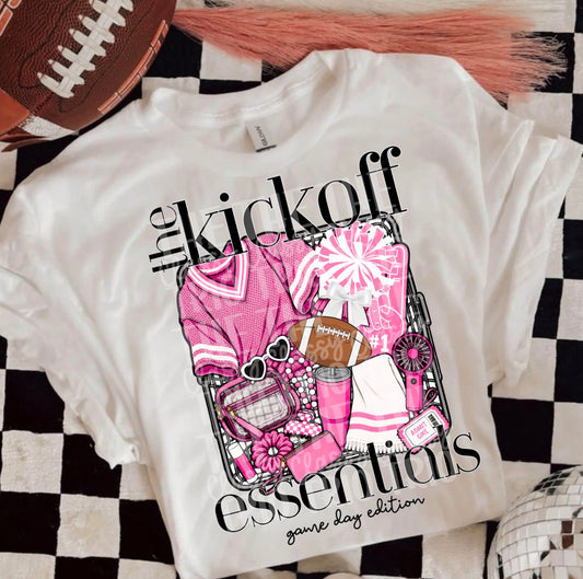 Kickoff Essentials Pink, School Spirit Wear, PNG Digital Design, Cheerleading Football (Digital Only)