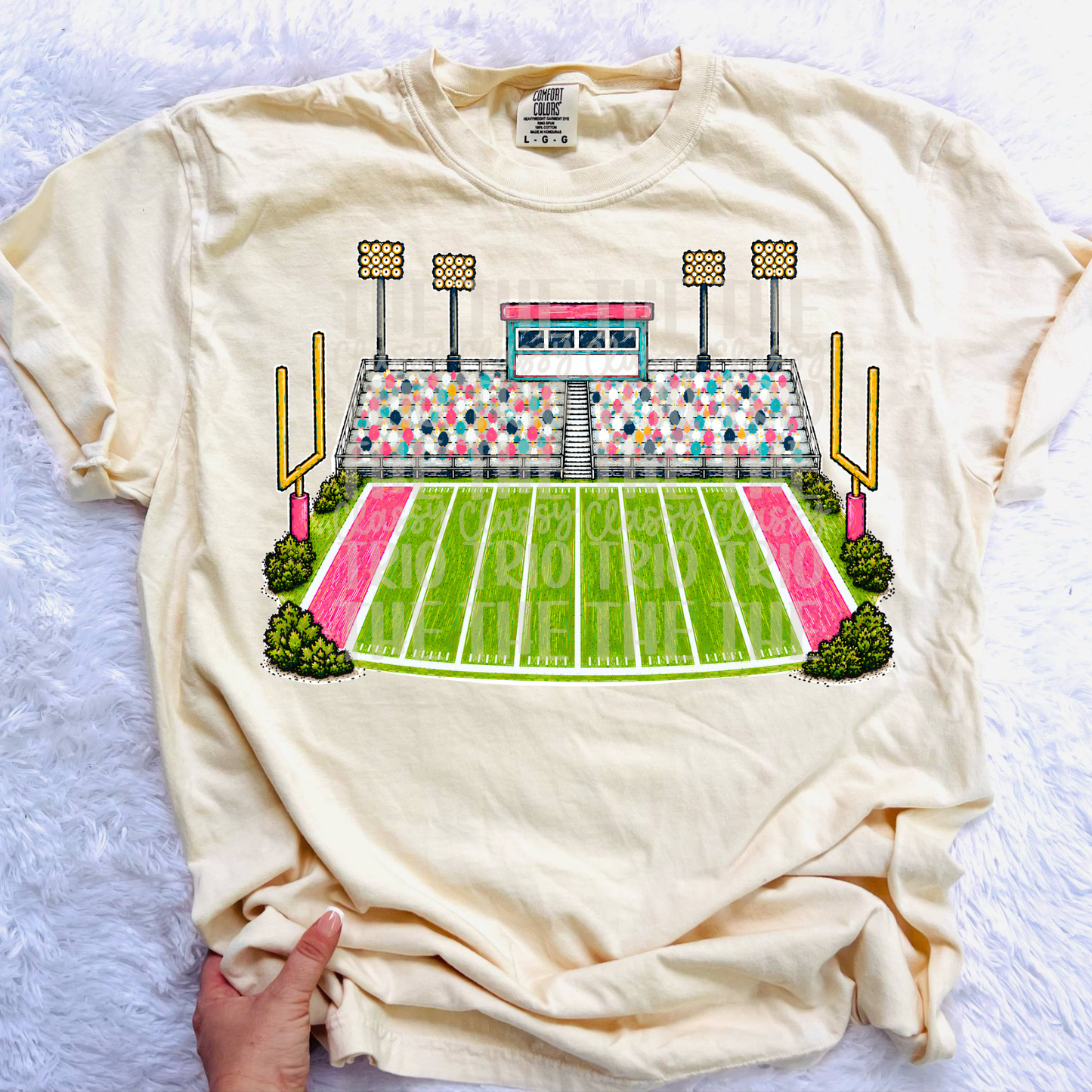 Pink Pastel Football Field Design School Shirt PNG | Teacher, School Spirit Digital, Trendy, Friday Night Lights