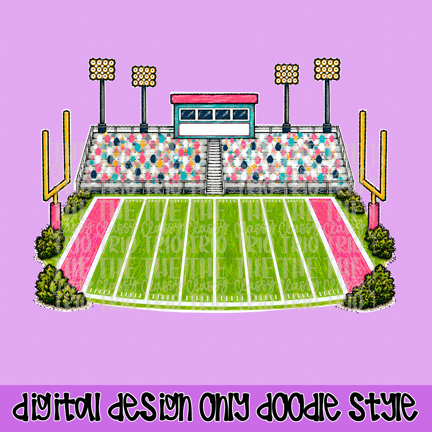 Pink Pastel Football Field Design School Shirt PNG | Teacher, School Spirit Digital, Trendy, Friday Night Lights