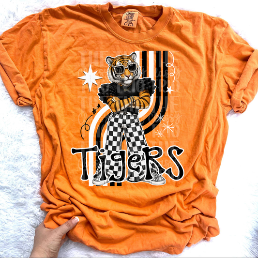Tiger Retro Mascot PNG | Trendy Design School Shirt, Teacher, School Spirit Digital