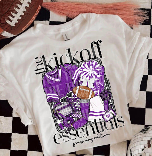 Kickoff Essentials Purple, School Spirit Wear, PNG Digital Design, Cheerleading Football (Digital Only)