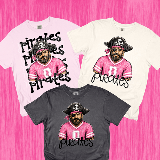 Pink Pirates Simple and Stack PNG | Preppy Design School Shirt PNG | Teacher | School Spirit Digital | Trendy