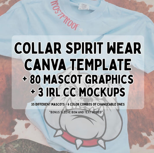 Collar & Side Mascot Canva Template | Editable Team Shirt Design | Custom Sports Mascot Template | Sublimation & DTF Design