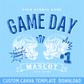 Game Day Football Canva Template | Editable Team Shirt Design | Custom Sports Mascot Template | Sublimation & DTF Design