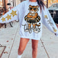 Tigers Black Gold White Mascot PNG | Team Spirit Sublimation DTF Design, Cheerleading, School Spirit Wear Trending (Digital File)