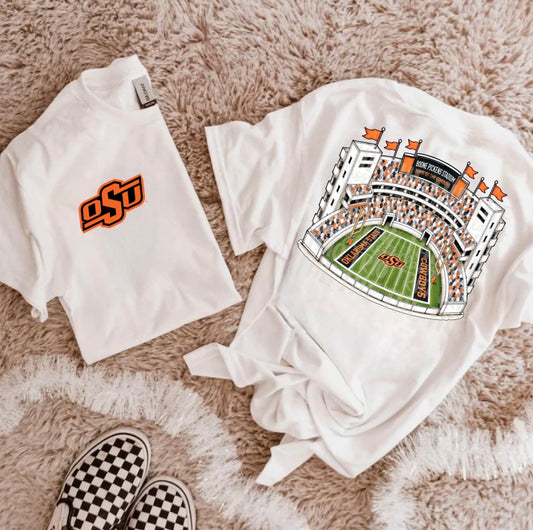 Orange & Black Football Stadium PNG | Gameday Clipart | Sports Stadium Illustration | Digital Download | Shirt Design PNG | Boutique Graphic