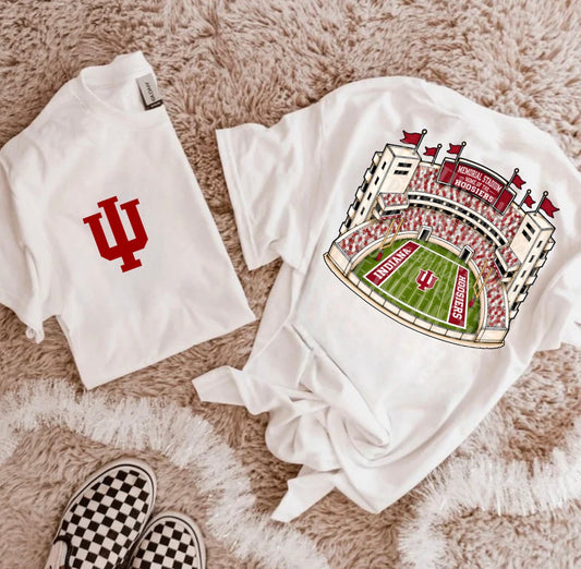 Red & White Football Stadium PNG | Gameday Clipart | Sports Stadium Illustration | Digital Download | Shirt Design PNG | Boutique Graphic