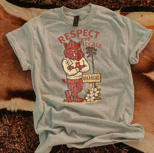 Respect the Locals | Digital Design | PNG | Sublimation | Arkansas | Retro | Shirt Design | Trend | Vintage Chalk Distressed