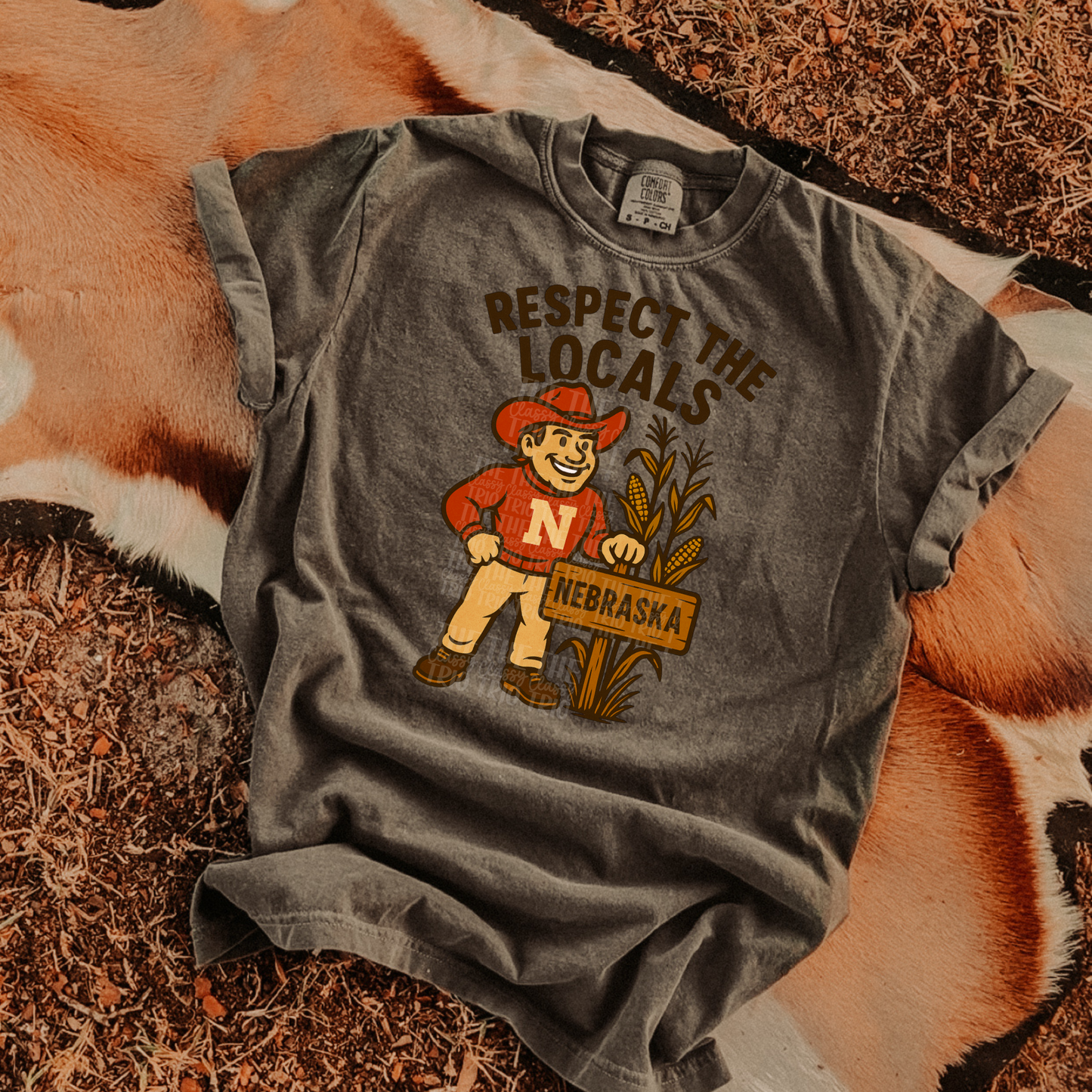 Respect the Locals | Digital Design | PNG | Sublimation | Nebraska | Retro | Shirt Design | Trend | Vintage Chalk Distressed