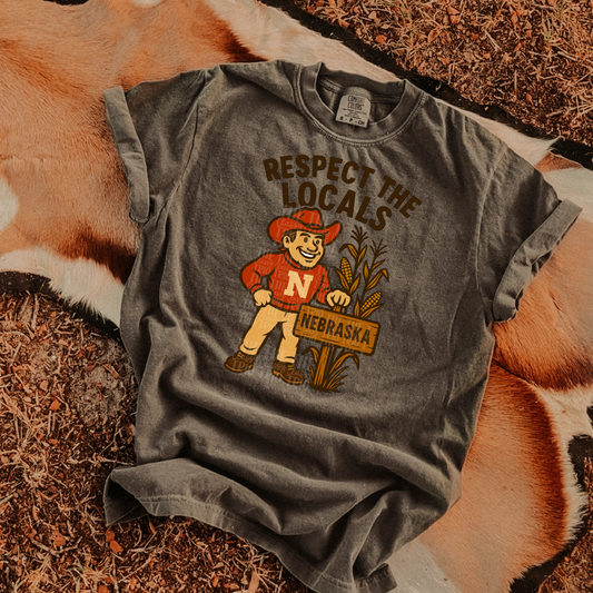 Respect the Locals | Digital Design | PNG | Sublimation | Nebraska | Retro | Shirt Design | Trend | Vintage Chalk Distressed