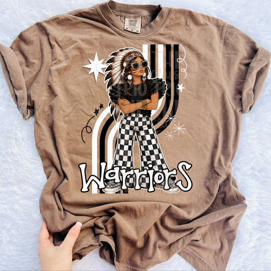 Warriors Retro Mascot PNG | Trendy Design School Shirt, Teacher, School Spirit Digital