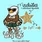 Eagles Mascot PNG | Team Spirit Sublimation Design, Green Gold Cheerleading, School Spirit Wear (Digital File)