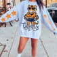 Tigers Mascot PNG | Team Spirit Sublimation DTF Design, Navy Orange Cheerleading, School Spirit Wear Trending (Digital File)