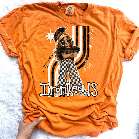 Ironheads Retro Mascot PNG | Trendy Design School Shirt, Teacher, School Spirit Digital