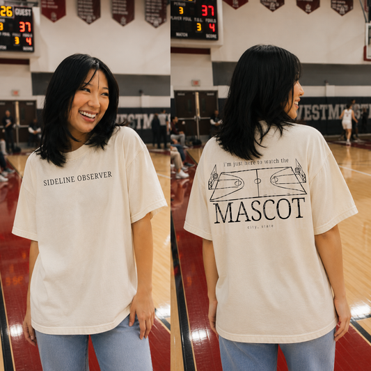 Basketball Sideline Observer Canva Template | Editable Team Shirt Design | Custom Sports Mascot Template | Sublimation & DTF Design