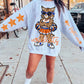 Wildcats Blue Orange Mascot PNG | Team Spirit Sublimation Design, Cheerleading, School Spirit Wear (Digital File)