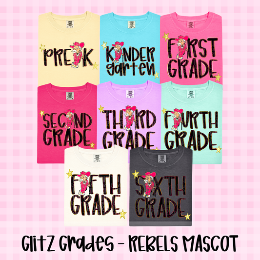 Glitz Rebels School Grades Bundle PNG | Preppy Design School Shirt PNG | Teacher | School Spirit Digital | Trendy