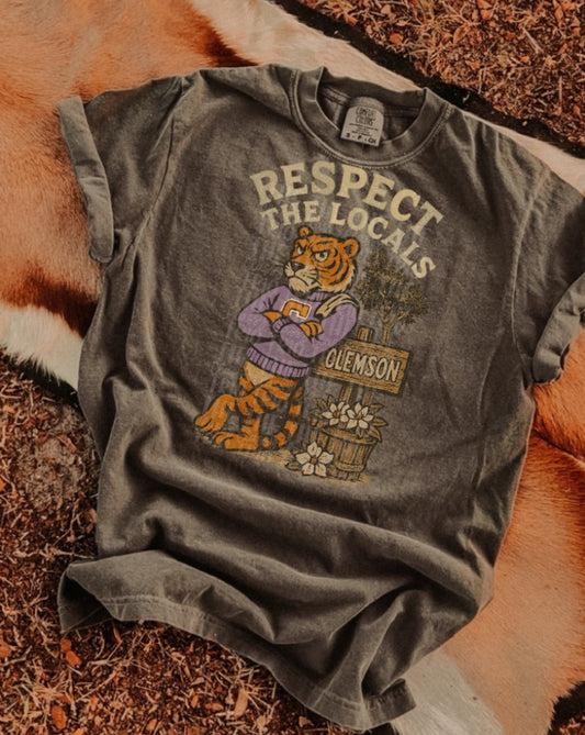 Respect the Locals | Digital Design | PNG | Sublimation | Clemson | Retro | Shirt Design | Trend | Vintage Chalk Distressed