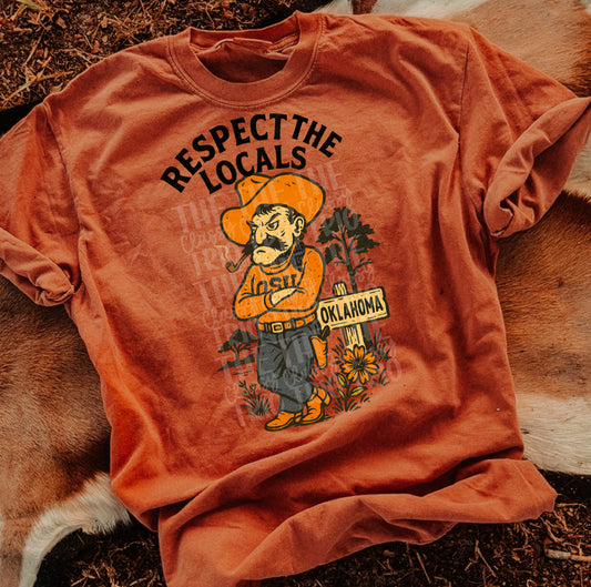 Respect the Locals | Digital Design | PNG | Sublimation | Oklahoma | Retro | Shirt Design | Trend | Vintage Chalk Distressed