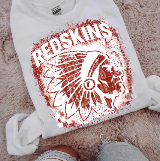 Red Skins Red Grudge | Digital Design | PNG | Original Designer Retro Shirt Design Trend | Vintage Chalk Distressed | School Mascot