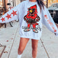 Cardinals Red Black White Cheer Mascot PNG | Team Spirit Sublimation Design, Red Cheerleading, School Spirit Wear (Digital File)