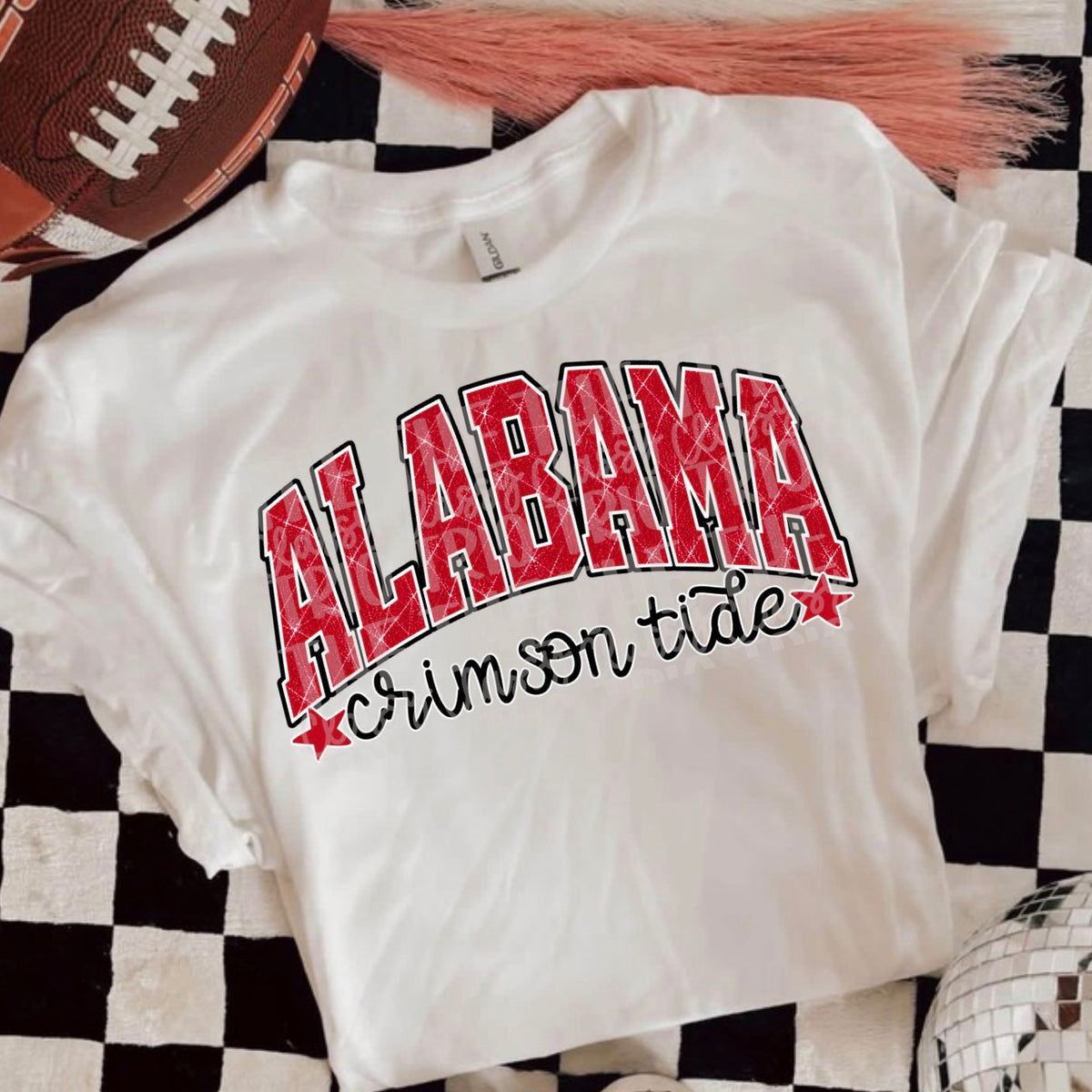 Alabama Distress Varsity Look, School Spirit Wear, PNG Digital Design,, Football (Digital Only)