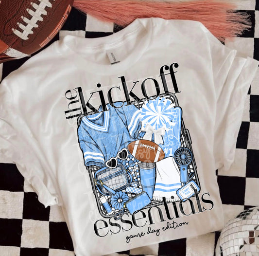 Kickoff Essentials Light Blue, School Spirit Wear, PNG Digital Design, Cheerleading Football (Digital Only)