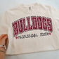 MS Bulldog Distress Varsity Look, School Spirit Wear, PNG Digital Design,, Football (Digital Only)
