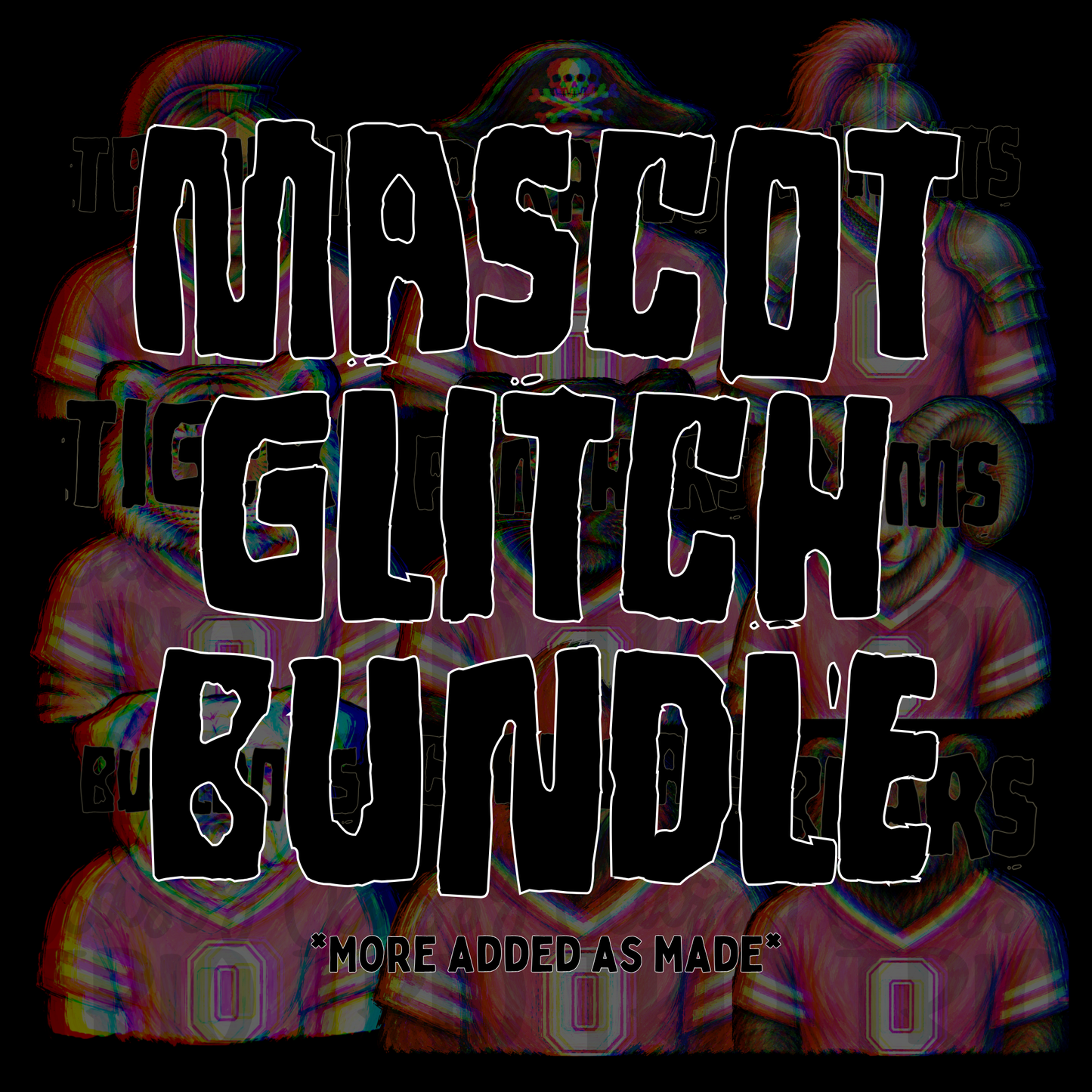 Glitch Mascot Faux 2d/3d Bundle PNG | Y2K Retro Design School Shirt PNG | Teacher | School Spirit Digital | Trendy