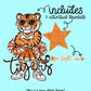 Tigers Mascot PNG | Team Spirit Sublimation DTF Design, Orange Black White Cheerleading, School Spirit Wear Trending (Digital File)