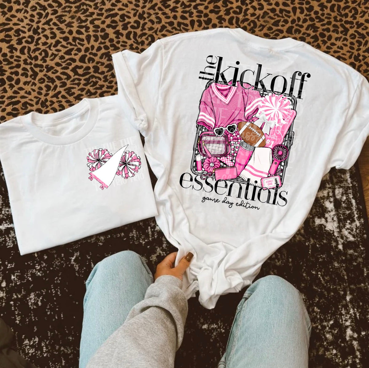 Kickoff Essentials Pink, School Spirit Wear, PNG Digital Design, Cheerleading Football (Digital Only)