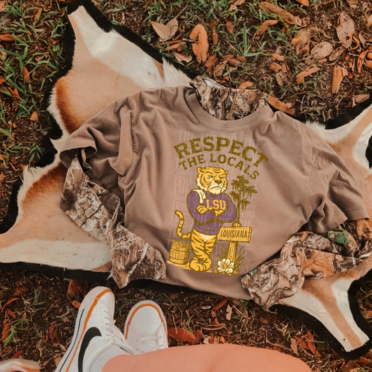 Respect the Locals | Digital Design | PNG | Sublimation | Lousiana | Retro | Shirt Design | Trend | Vintage Chalk Distressed