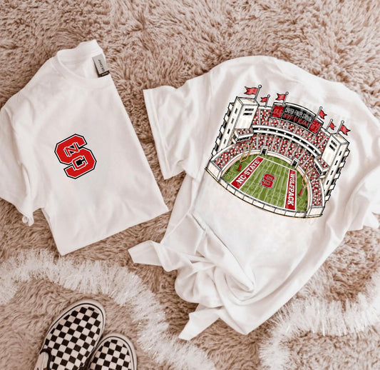 Red & Black Football Stadium PNG | Gameday Clipart | North Carolina Sports Stadium Illustration | Digital Download | Shirt Design PNG | Boutique Graphic