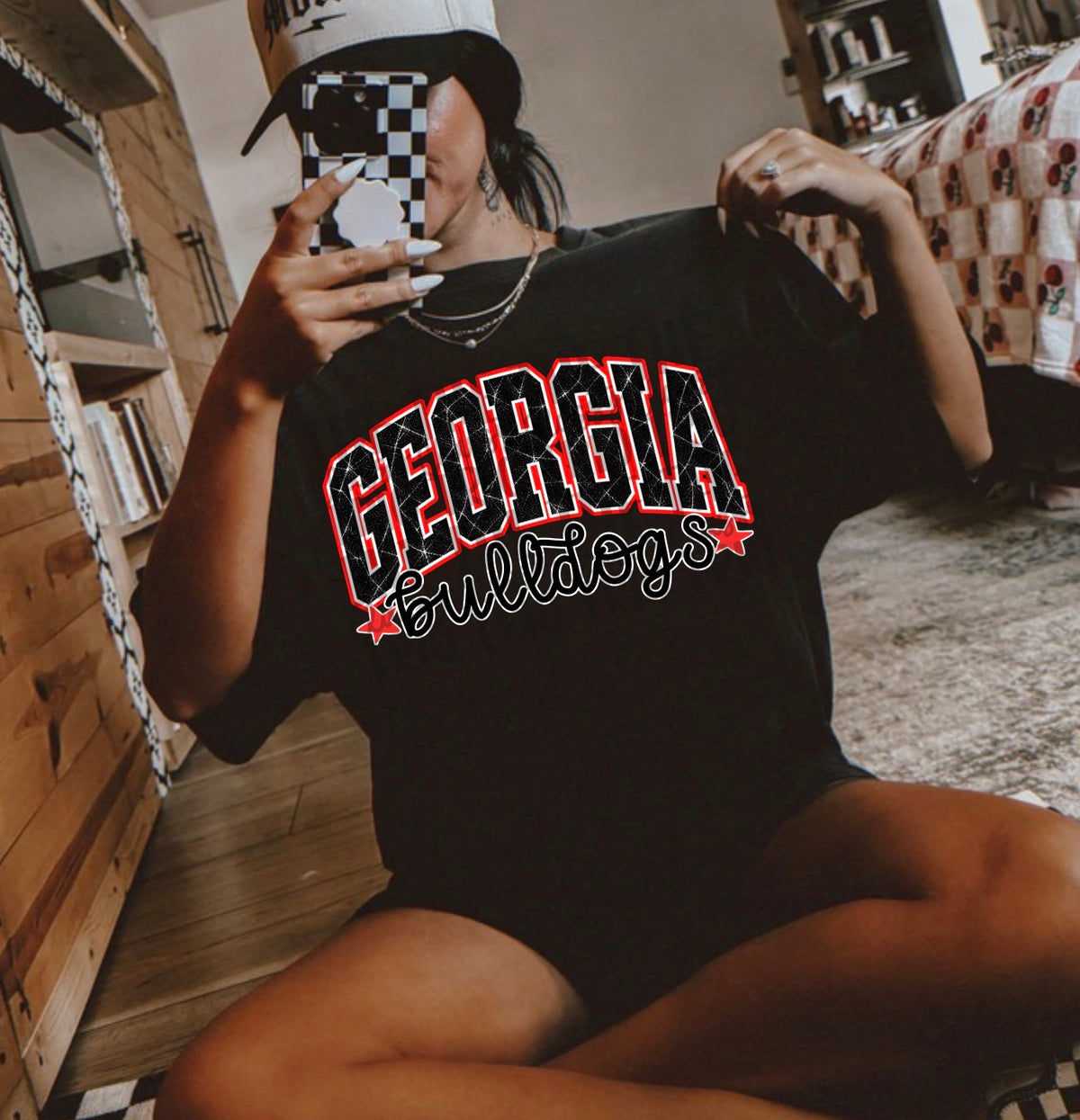 Georgia Distress Varsity Look, School Spirit Wear, PNG Digital Design,, Football (Digital Only)