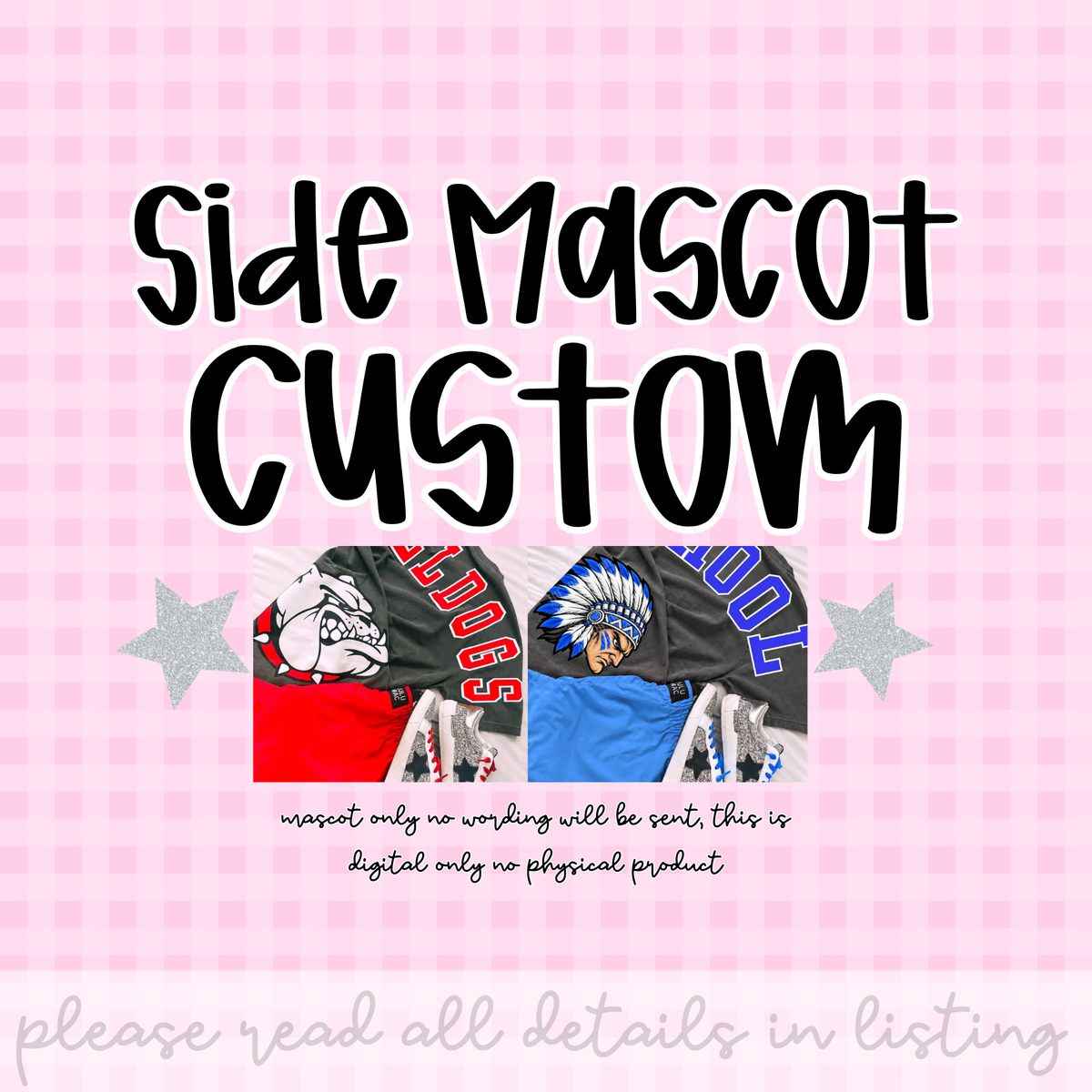 Custom Side Mascot Design PNG Digital Download Only