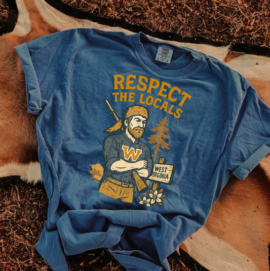 Respect the Locals | Digital Design | PNG | Sublimation | WV Mountaineer | Retro | Shirt Design | Trend | Vintage Chalk Distressed