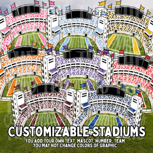 Customizable Blank Football Stadium Bundle PNG | Gameday Clipart | Sports Stadium Illustration | Digital Download | Shirt Design PNG | Boutique Graphic