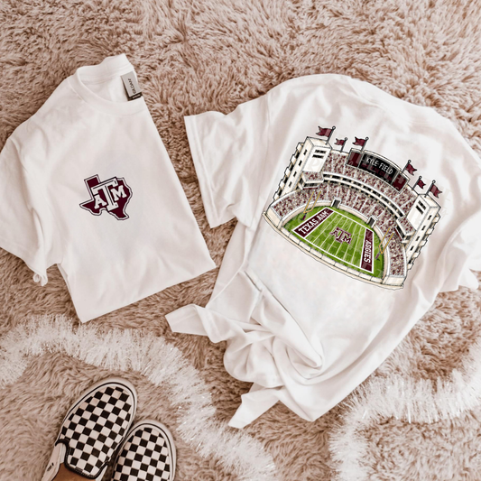 Maroon & White Football Stadium PNG | Gameday Clipart | Sports Stadium Illustration | Digital Download | Shirt Design PNG | Boutique Graphic