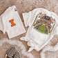 Orange & Blue Football Stadium PNG | Gameday Clipart | Sports Stadium Illustration | Digital Download | Shirt Design PNG | Boutique Graphic