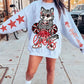Lobos Red Black White Cheer Mascot PNG | Team Spirit Sublimation Design, Cheerleading, School Spirit Wear (Digital File)
