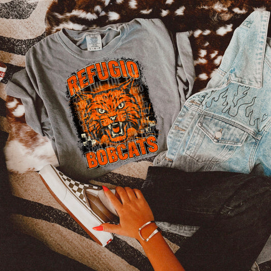 Refugio Bobcats Grudge | Digital Design | PNG | Original Designer  | Retro | Shirt Design | Trend | Vintage Chalk Distressed | School Mascot