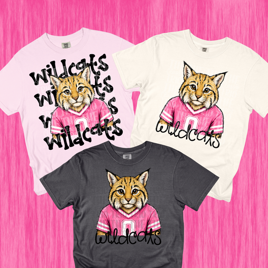 Pink Wildcats Simple and Stack PNG | Preppy Design School Shirt PNG | Teacher | School Spirit Digital | Trendy