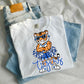 Tigers Mascot PNG | Team Spirit Sublimation DTF Design, Blue White Cheerleading, School Spirit Wear Trending (Digital File)