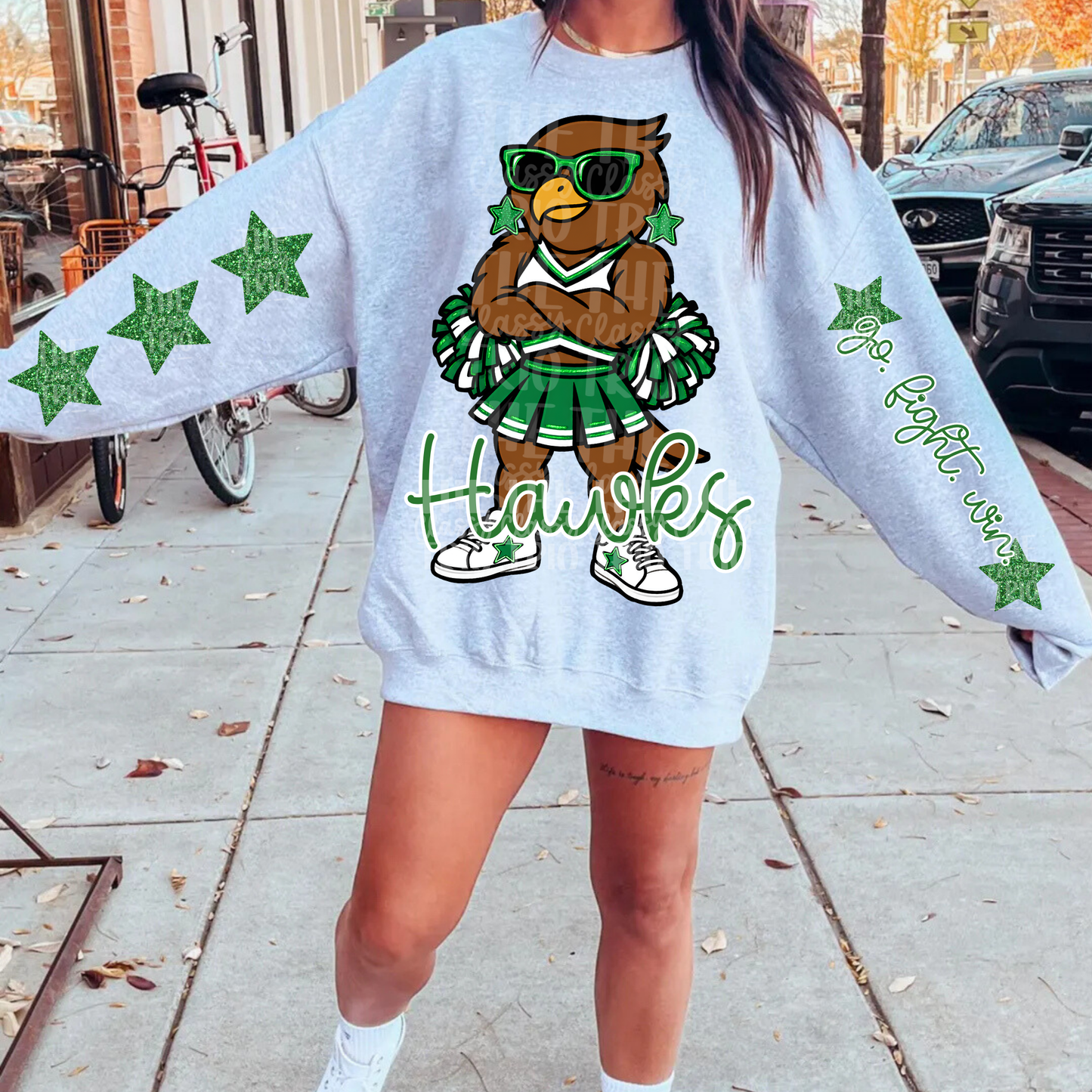 Cheer Mascots Bundle Spirit Wear PNG, Trendy Sleeve Shirt Designs, Faux Glitter, (Digital Design)