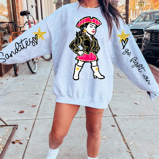 Sandites Glitz Glam | Team Drawing Digital Design | PNG | Sublimation | Preppy Mascot Design | Kid Adult Shirt Design | Original Creator