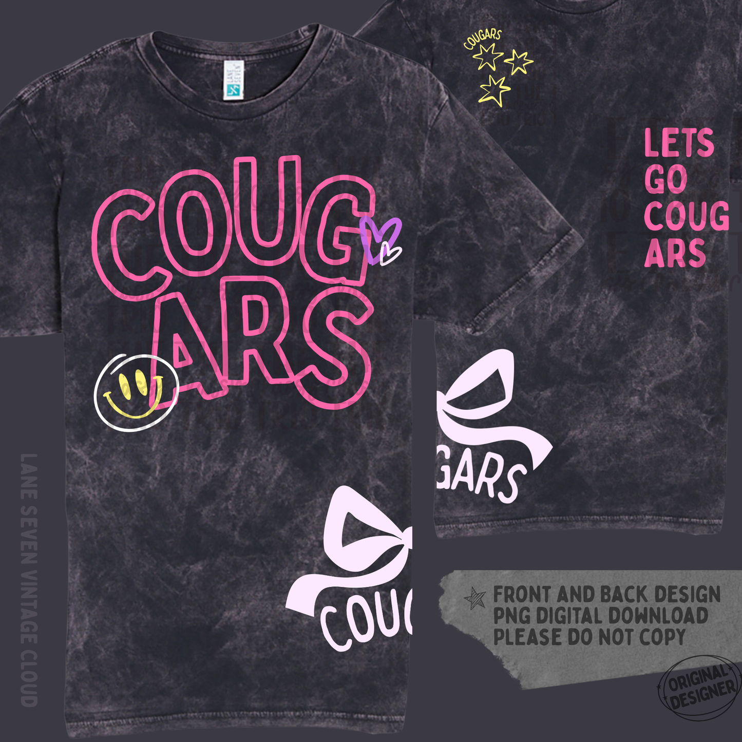 Cougars Doodle | Digital Design | PNG | Sublimation | Shirt Design | Trending | Original Designer