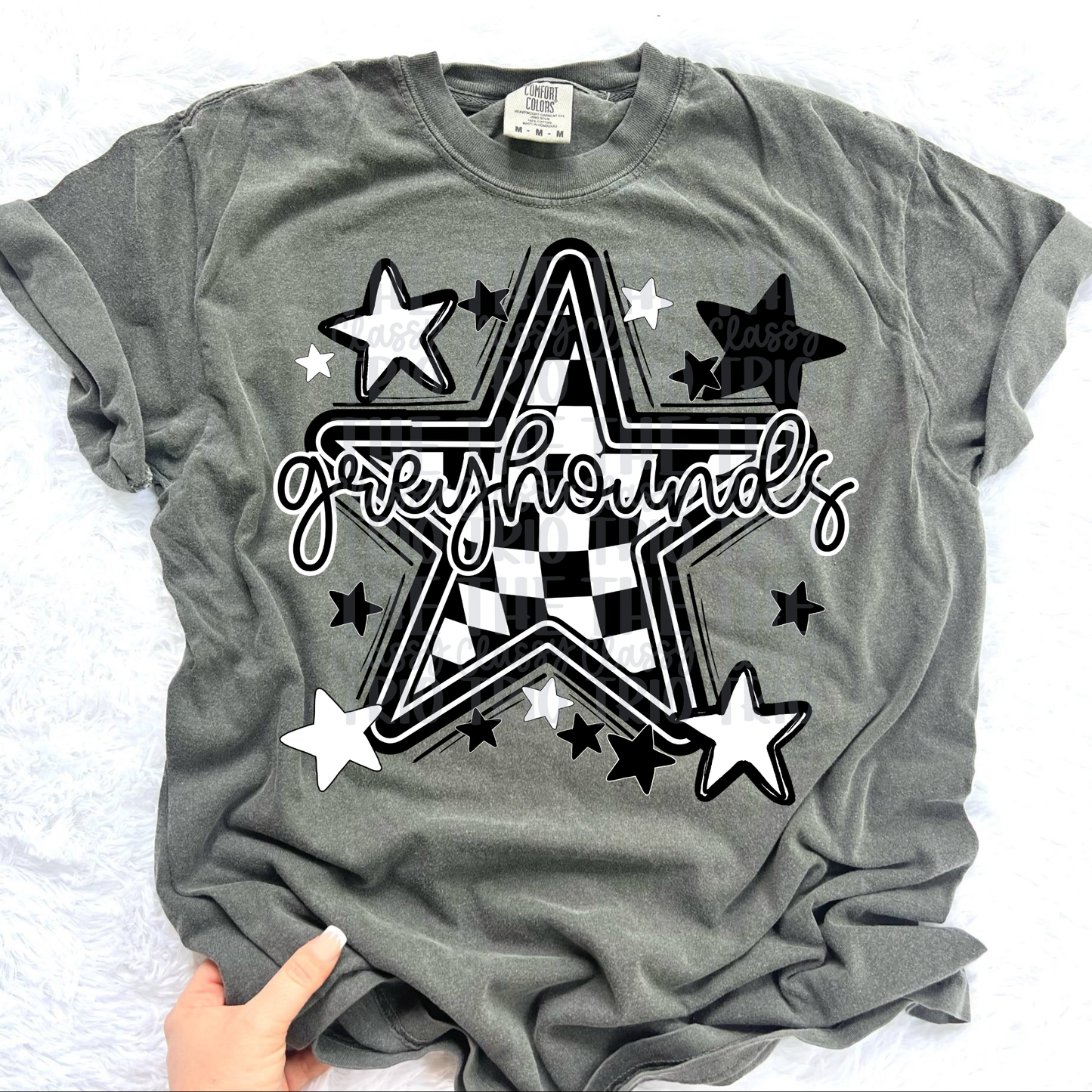 Greyhounds Checkered Star Mascot PNG | Sports Mom Coquette Design | Game Day Shirt PNG | Team Spirit Mascot | School Spirit Digital | Trendy
