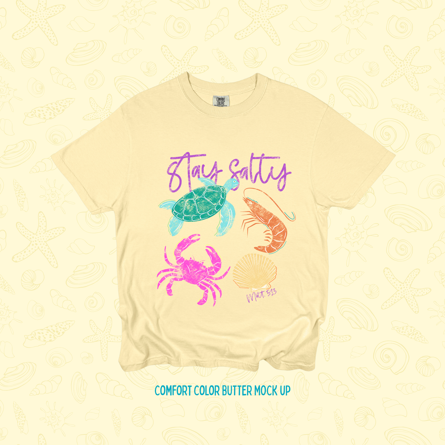 Stay Salty Stamp Summer Verse PNG | Jesus Doodle Summertime Design (Digital Download)