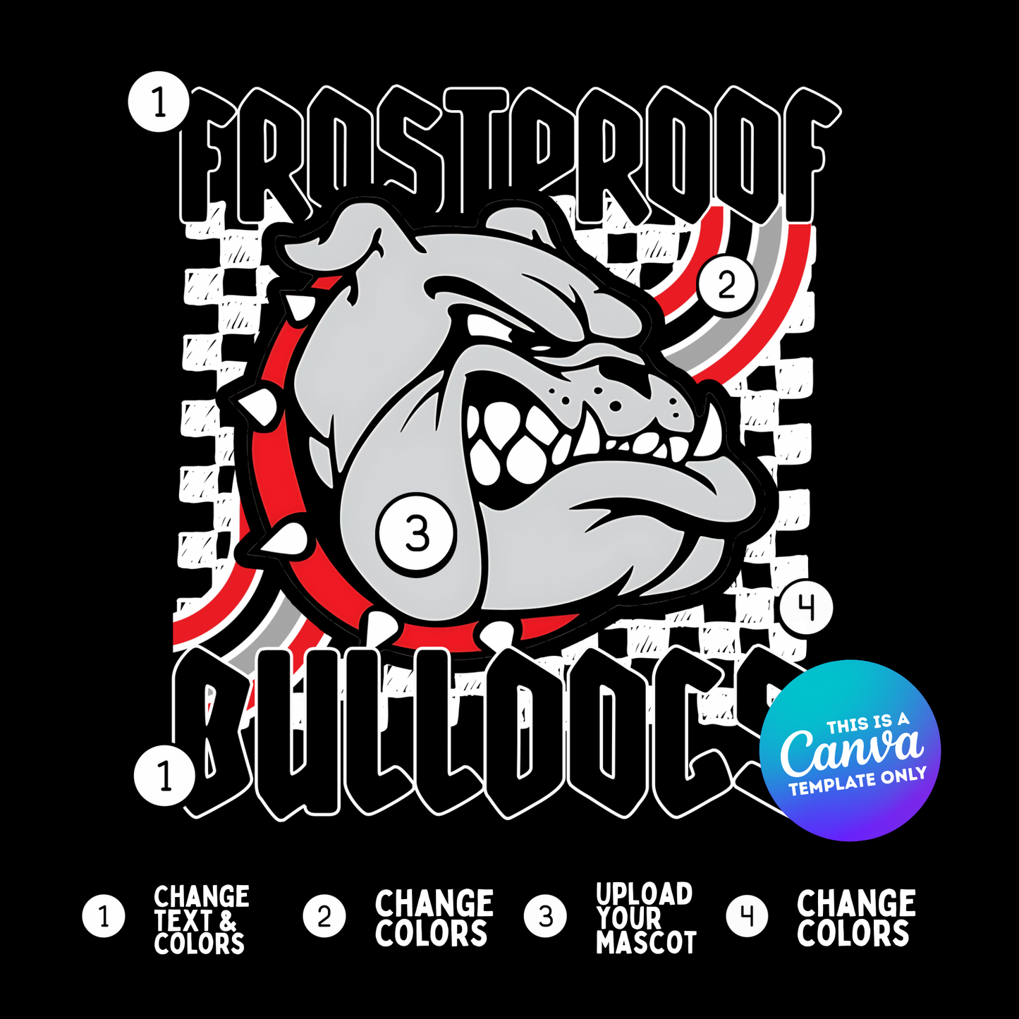 Retro Mascot Canva Template | Editable Team Shirt Design | Custom Sports Mascot Template | Sublimation & DTF Design