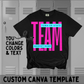 Mascot Text Canva Template | Editable Team Shirt Design | Custom Sports Mascot Template | Sublimation & DTF Design